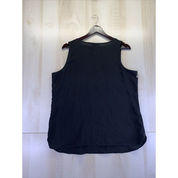 Loft Ann Taylor Black Chiffon Sequined Tank Top Womens Size Large-7285 - Picture 5 of 7